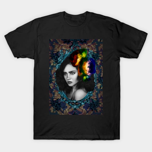 LGTB Tribute Flower Rainbow Realistic Artwork T-Shirt by Relaxing Art Shop